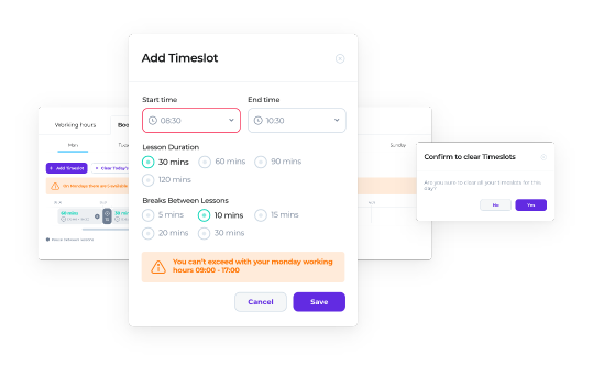 Driveli booking management features